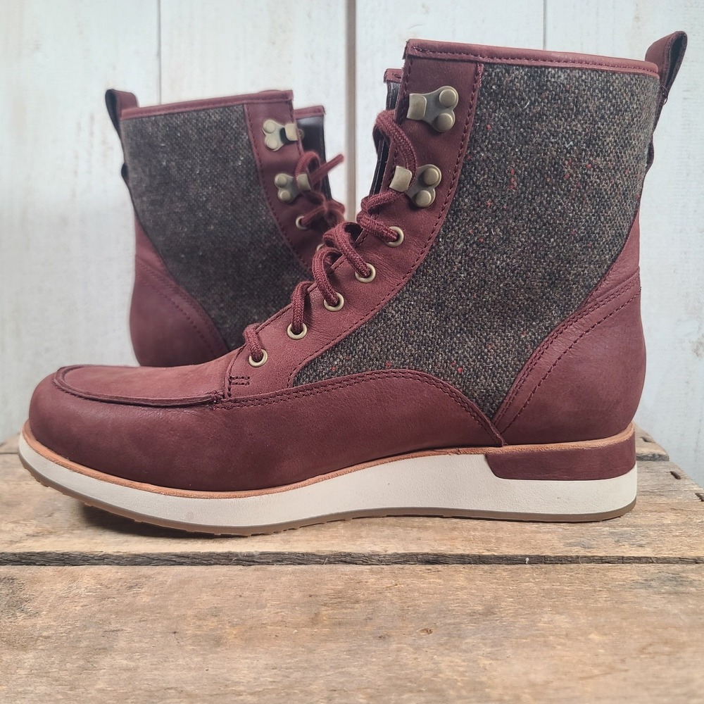 Cabincore Granola Girl Merrel Roam Outdoor Hiking Boots Wool Blend Marooon W 9